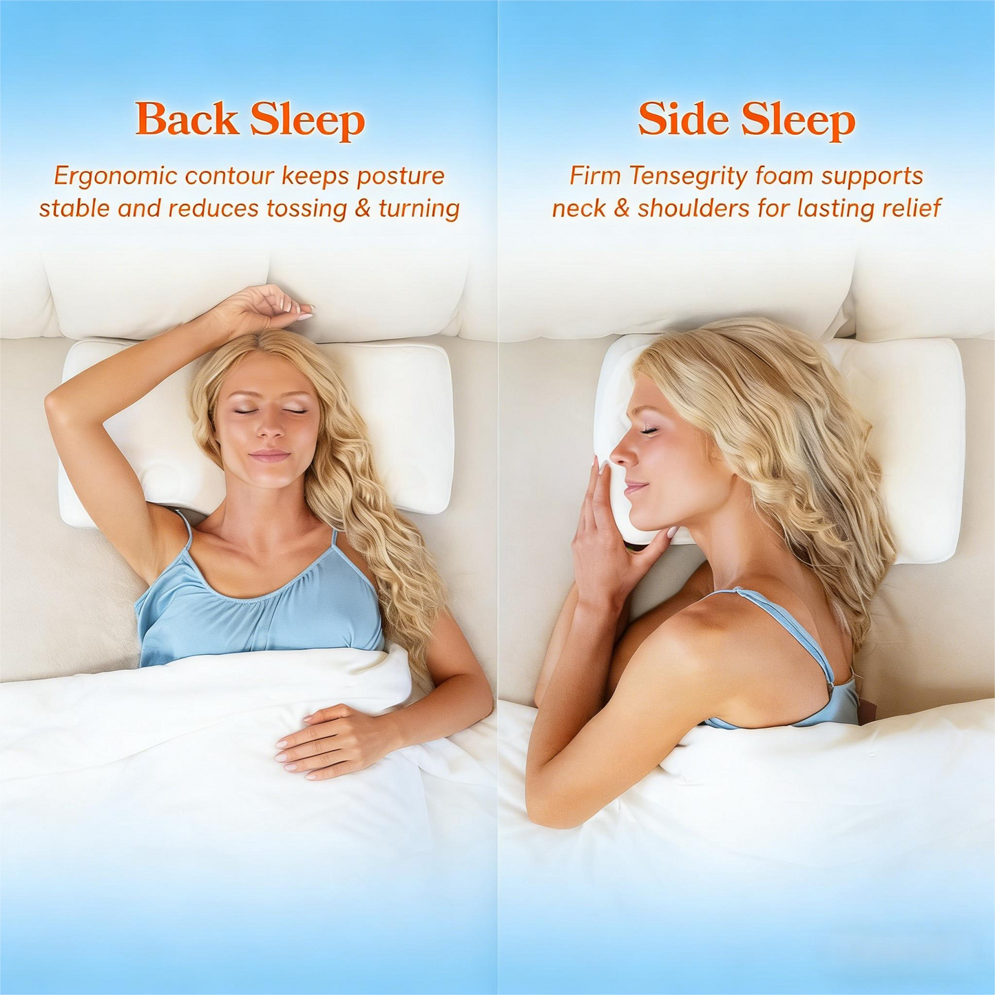 Therapist-Designed Contour Pillow for Neck Pain Relief & Custom Comfort