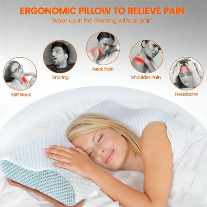 Ergonomic Contour Memory Foam Pillow – Pain-Relief Sleep Support