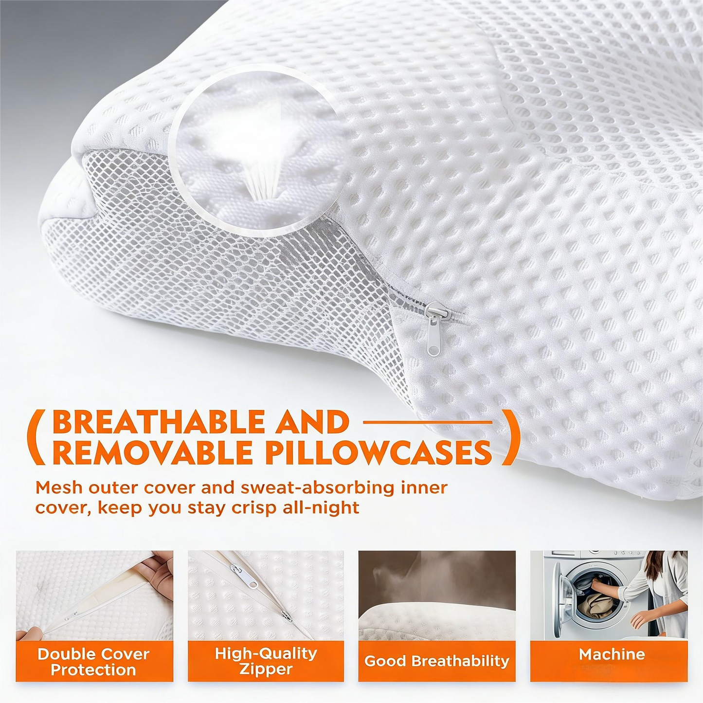 Multi-Position Cervical Support Pillow for Restful, Pain-Free Sleep