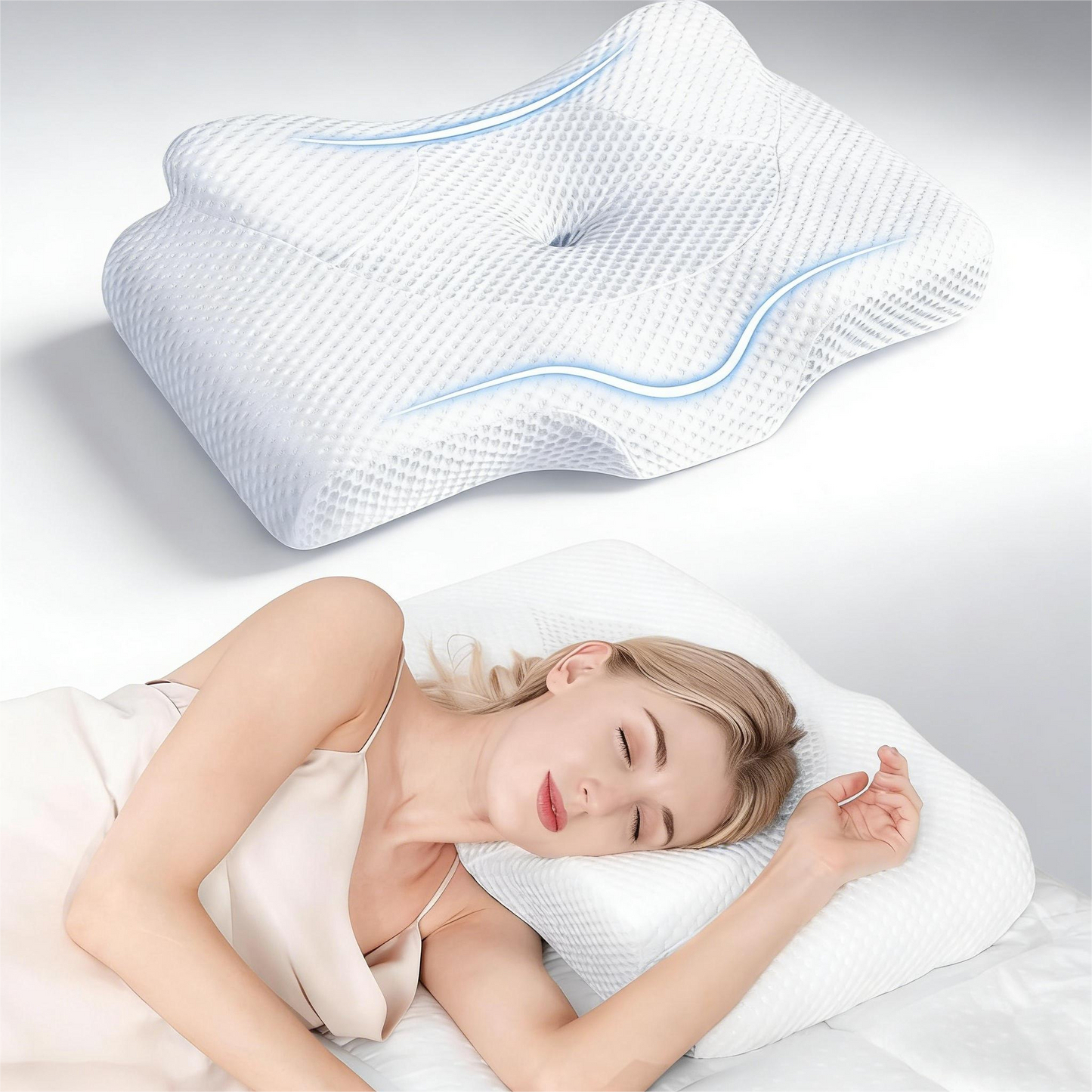 Multi-Position Cervical Support Pillow for Restful, Pain-Free Sleep