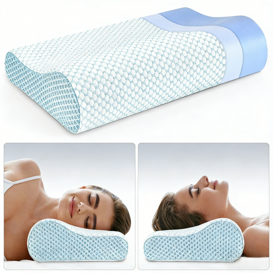 Ergonomic Contour Memory Foam Pillow – Pain-Relief Sleep Support