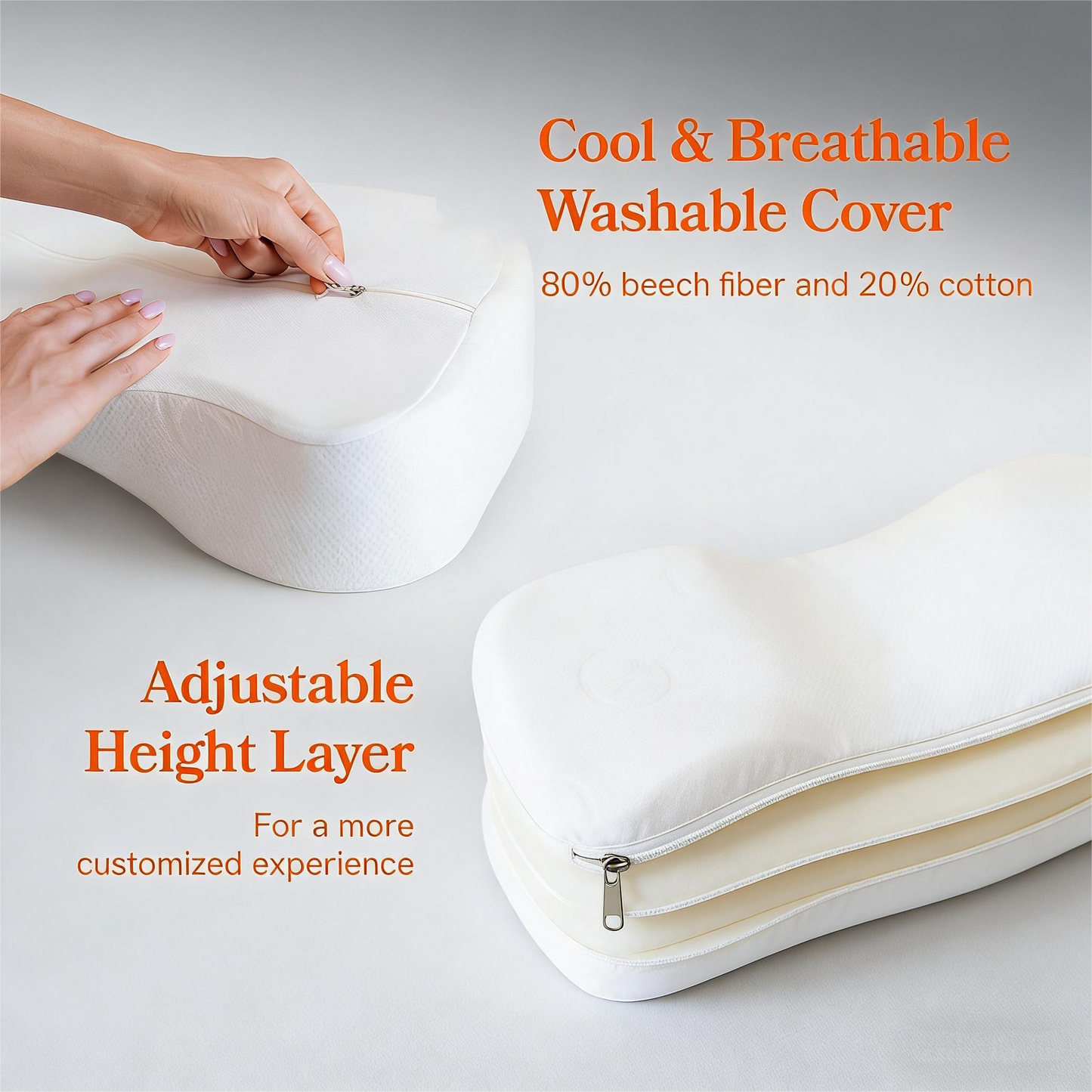 Therapist-Designed Contour Pillow for Neck Pain Relief & Custom Comfort