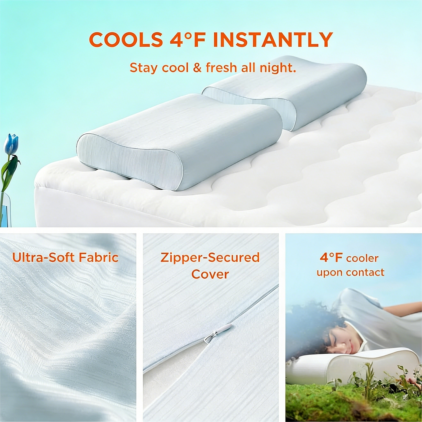Sleep-Adjusting Support Pillow for Cool, Pain-Free Rest