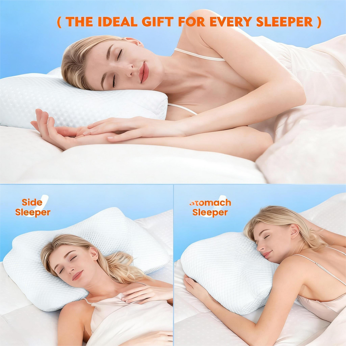 Multi-Position Cervical Support Pillow for Restful, Pain-Free Sleep