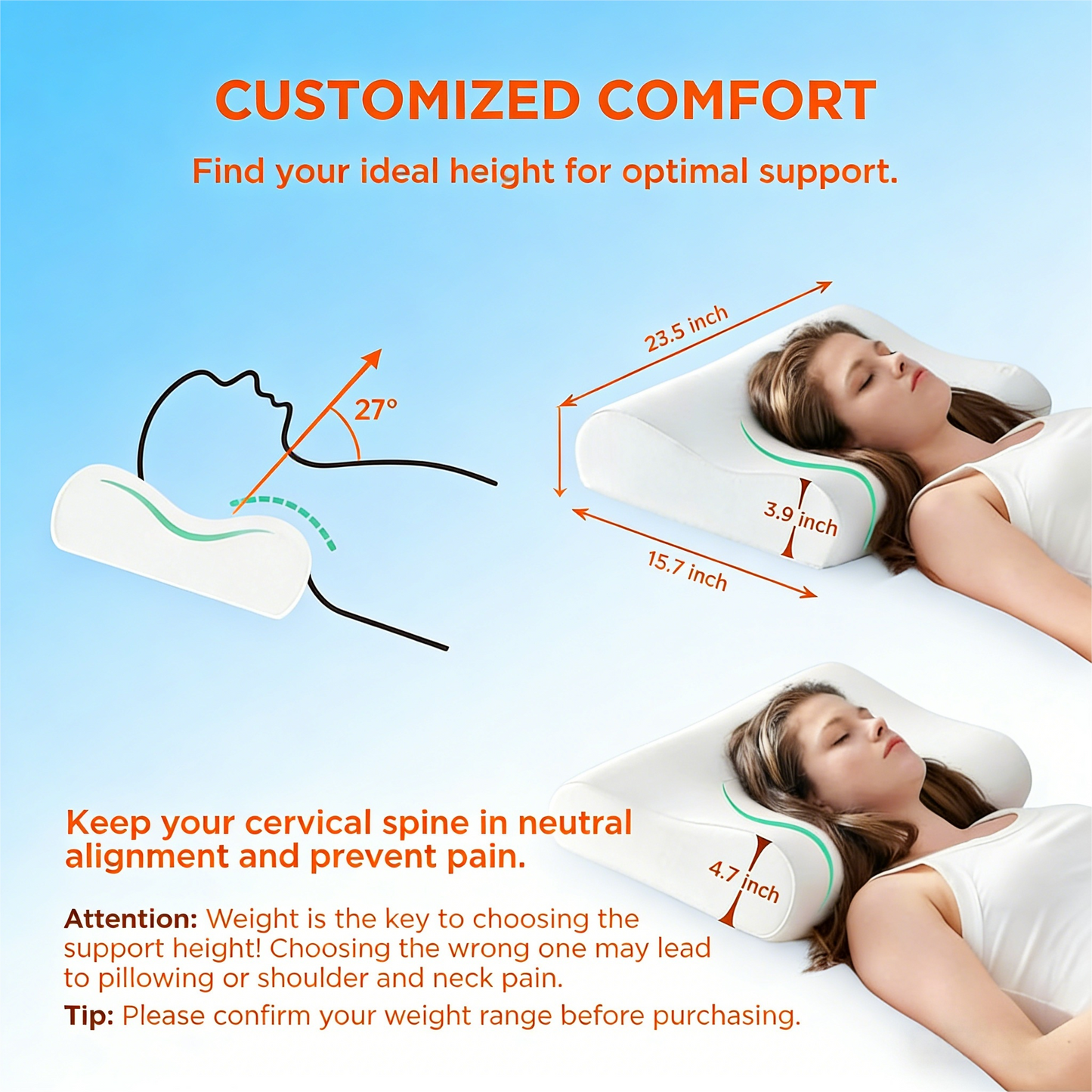 Sleep-Adjusting Support Pillow for Cool, Pain-Free Rest